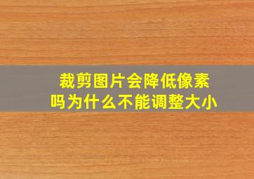 裁剪图片会降低像素吗为什么不能调整大小