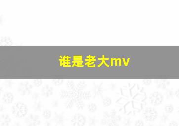 谁是老大mv