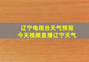 辽宁电视台天气预报今天视频直播辽宁天气