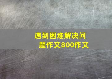 遇到困难解决问题作文800作文