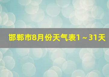 邯郸市8月份天气表1～31天