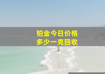 铂金今日价格多少一克回收