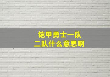 铠甲勇士一队二队什么意思啊