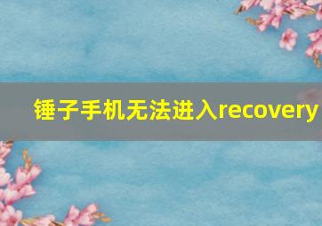 锤子手机无法进入recovery