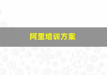 阿里培训方案