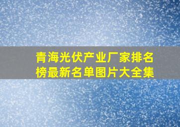 青海光伏产业厂家排名榜最新名单图片大全集