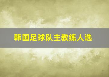 韩国足球队主教练人选