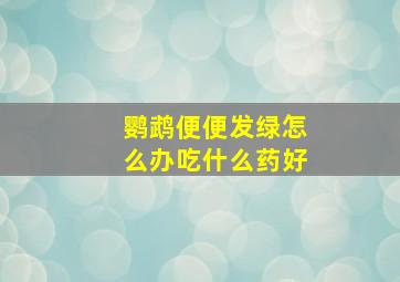 鹦鹉便便发绿怎么办吃什么药好